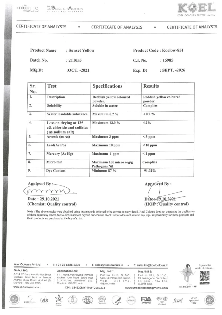 رنگ سانست یلو [حلال در روغن]