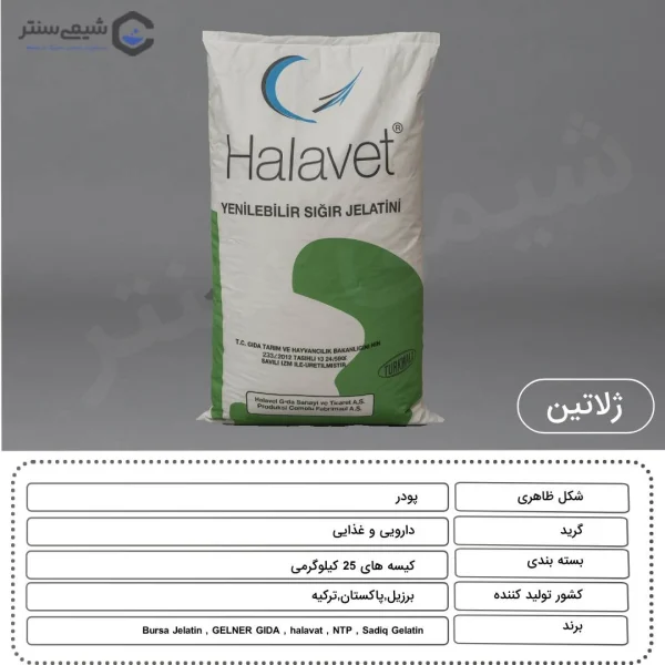 مشخصات پودر ژلاتین