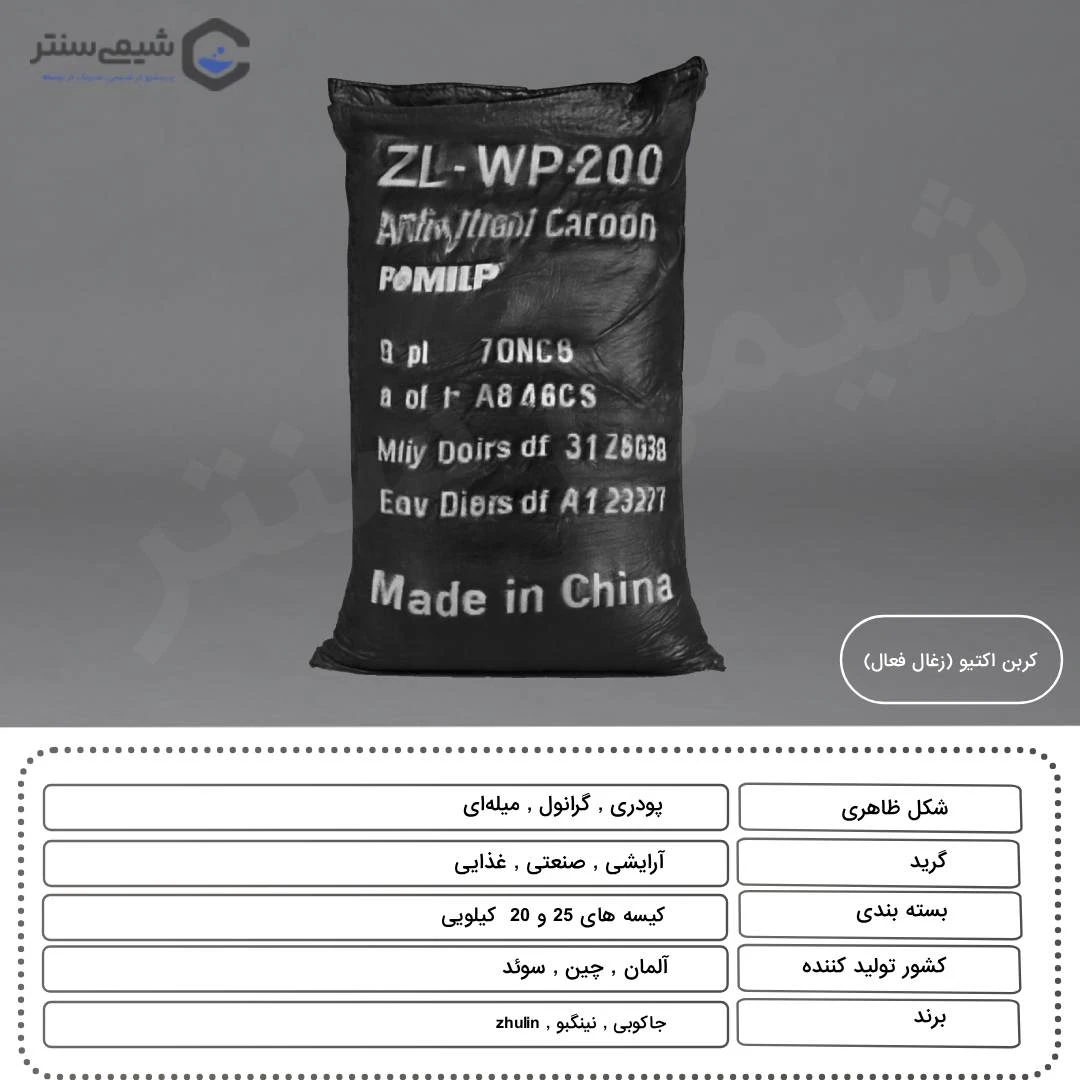 مشخصات کربن اکتیو (زغال فعال)