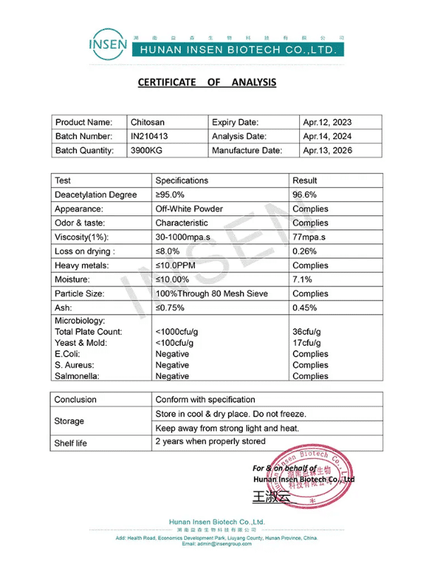 انالیز کیتوسان