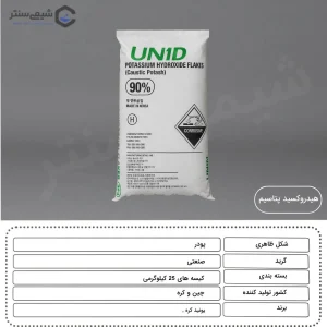 مشخصات شیمیایی و فیزیکی هیدروکسید پتاسیم (پتاس سوزآور)