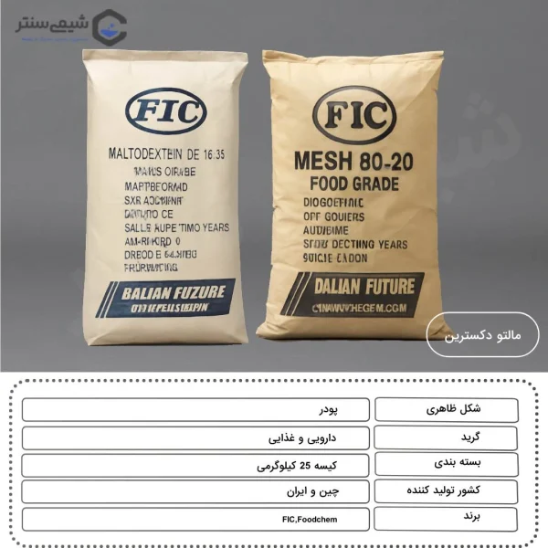 ویژگی ها و مشخصات فنی مالتو دکسترین
