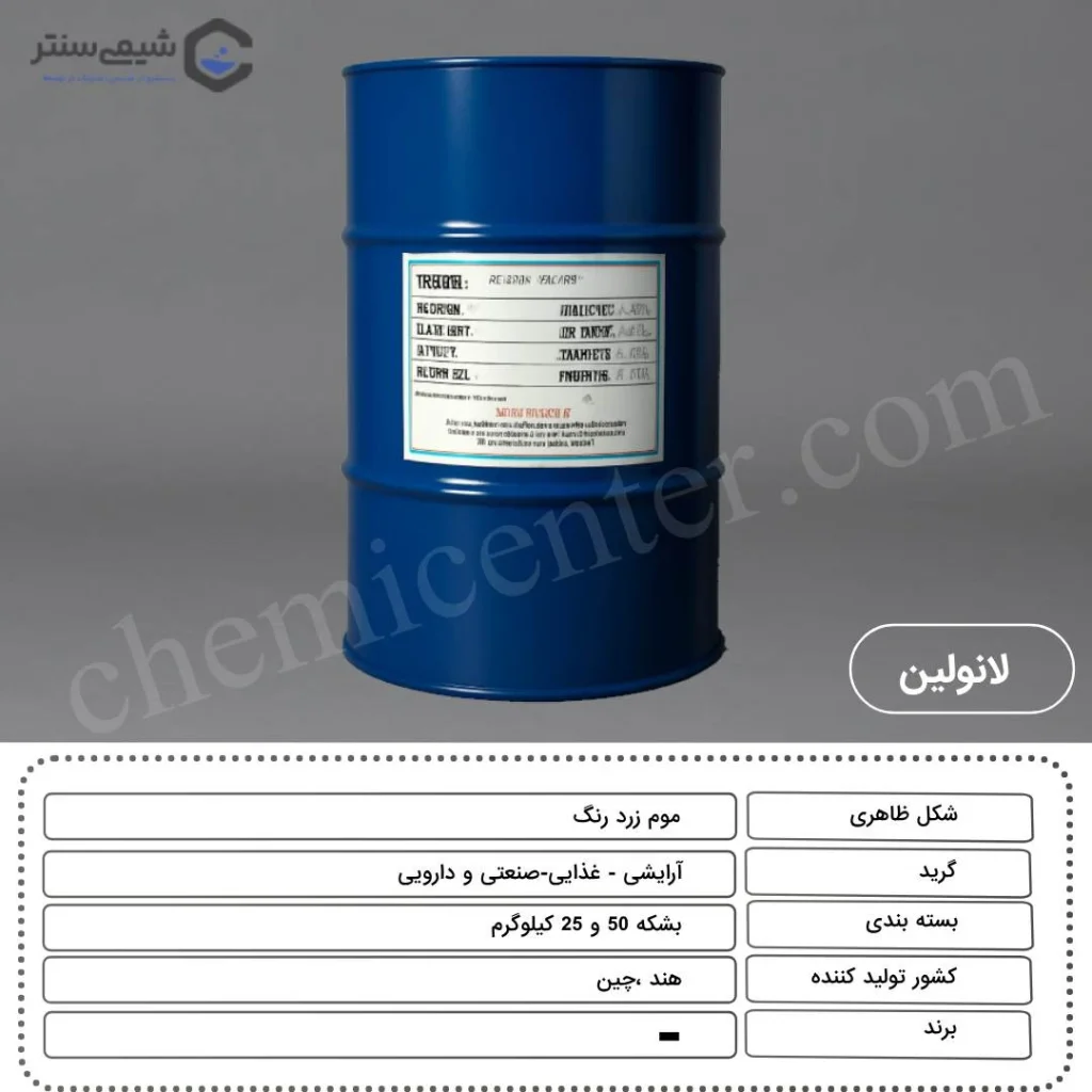 مشخصات شیمیایی و فیزیکی لانولین