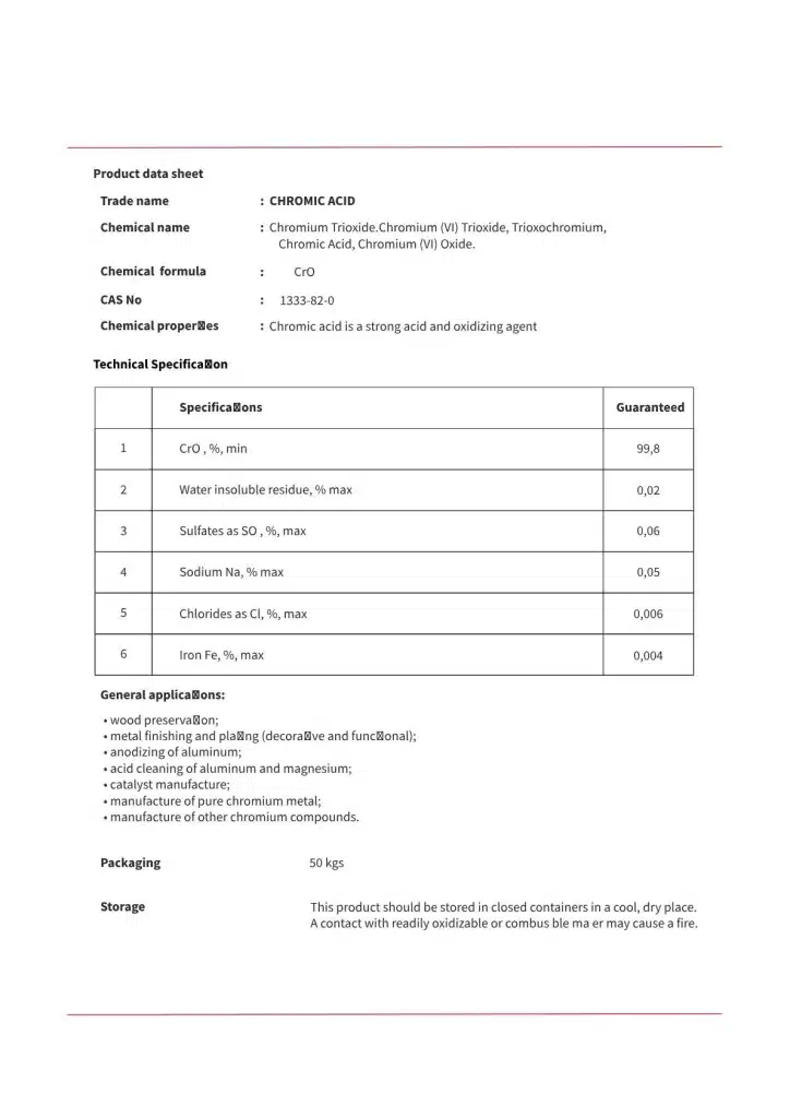 آنالیز اسید کرومیک 