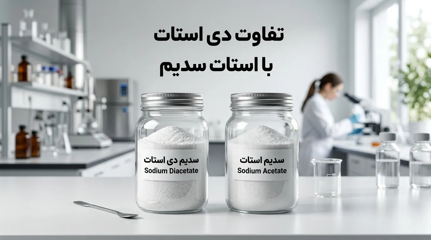 دی استات سدیم چیست و چگونه عمل میکند؟ راهنمای کامل خواص و موارد مصرف دی استات سدیم چیست؟ کاربردها، تفاوت با استات سدیم و ایمنی