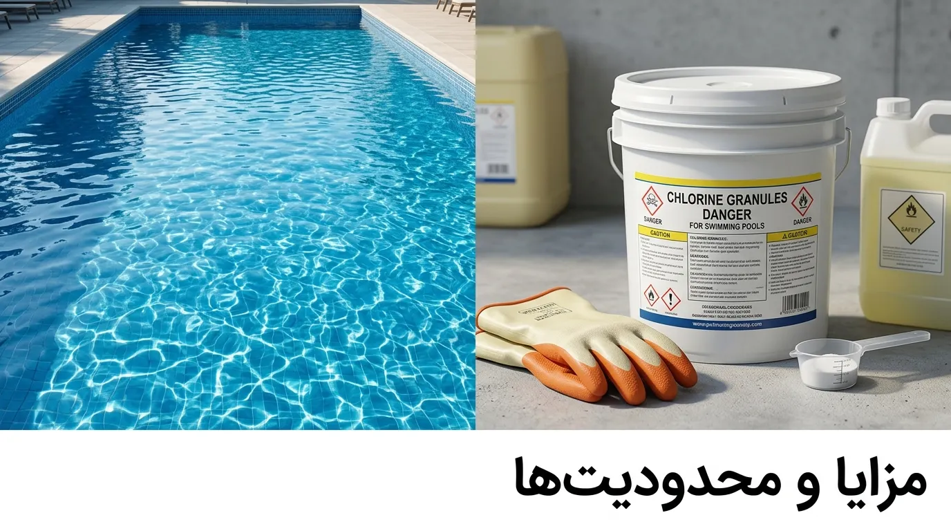 کلر هندی چیست؟ بررسی تفاوتها، روش مصرف و کاربرد در شفاف و بهداشتی نگه داشتن آب استخر کلر هندی چیست؟ بررسی تفاوتها، روش مصرف و کاربرد در شفاف و بهداشتی نگه داشتن آب استخر