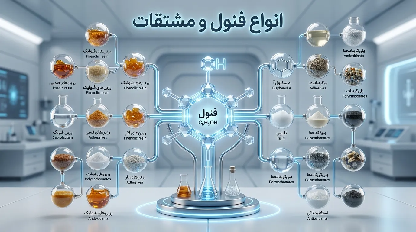 راهنمای جامع فنول؛ فرمول، انواع، کاربردها در صنعت و داروسازی و خطرات این ماده شیمیایی فنول چیست؟ راهنمای کامل کاربردها، ایمنی و خرید فنول صنعتی