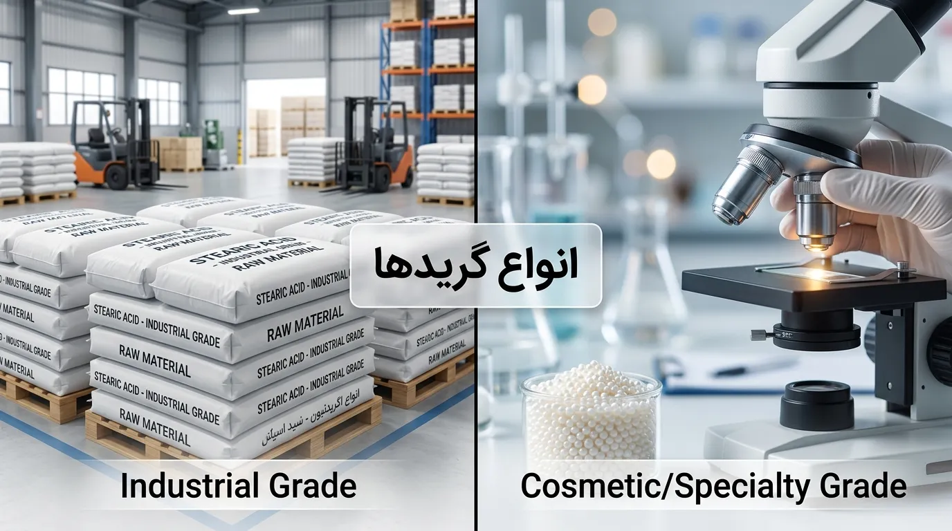 اسید استئاریک چیست؟ راهنمای کامل کاربردها و گریدهای صنعتی
