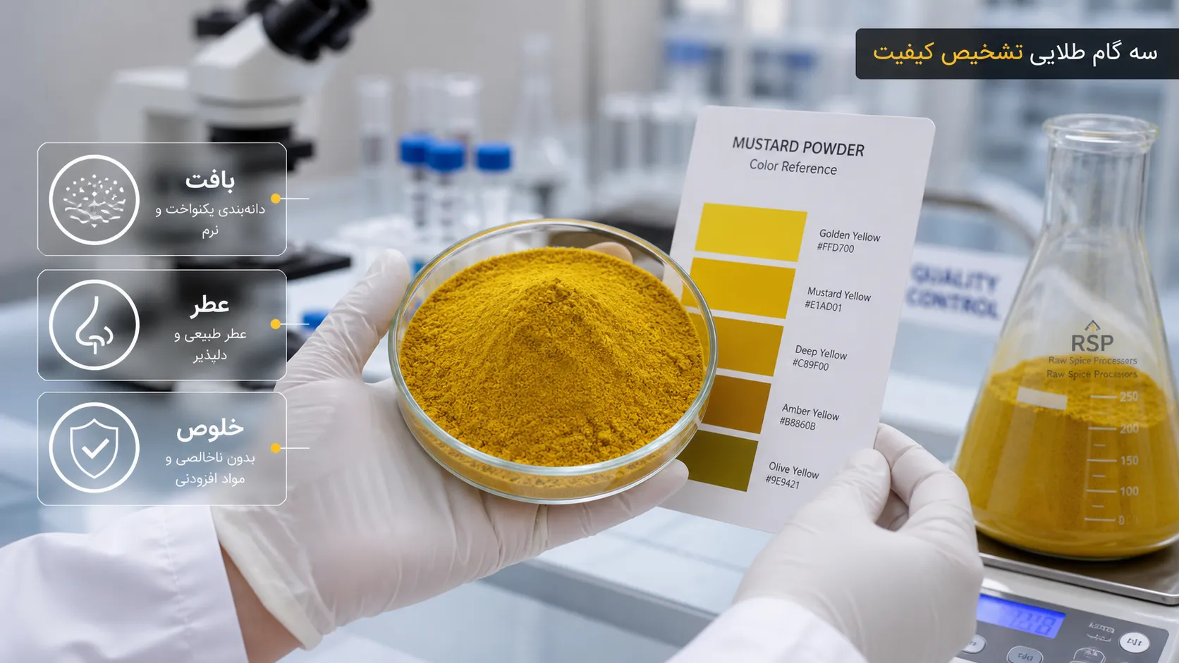 راهنمای خرید پودر خردل عمده تازه و مرغوب؛ نکات مهم تشخیص کیفیت، عطر و تازگی راهنمای خرید پودر خردل عمده؛ نکات تشخیص کیفیت، عطر و تازگی
