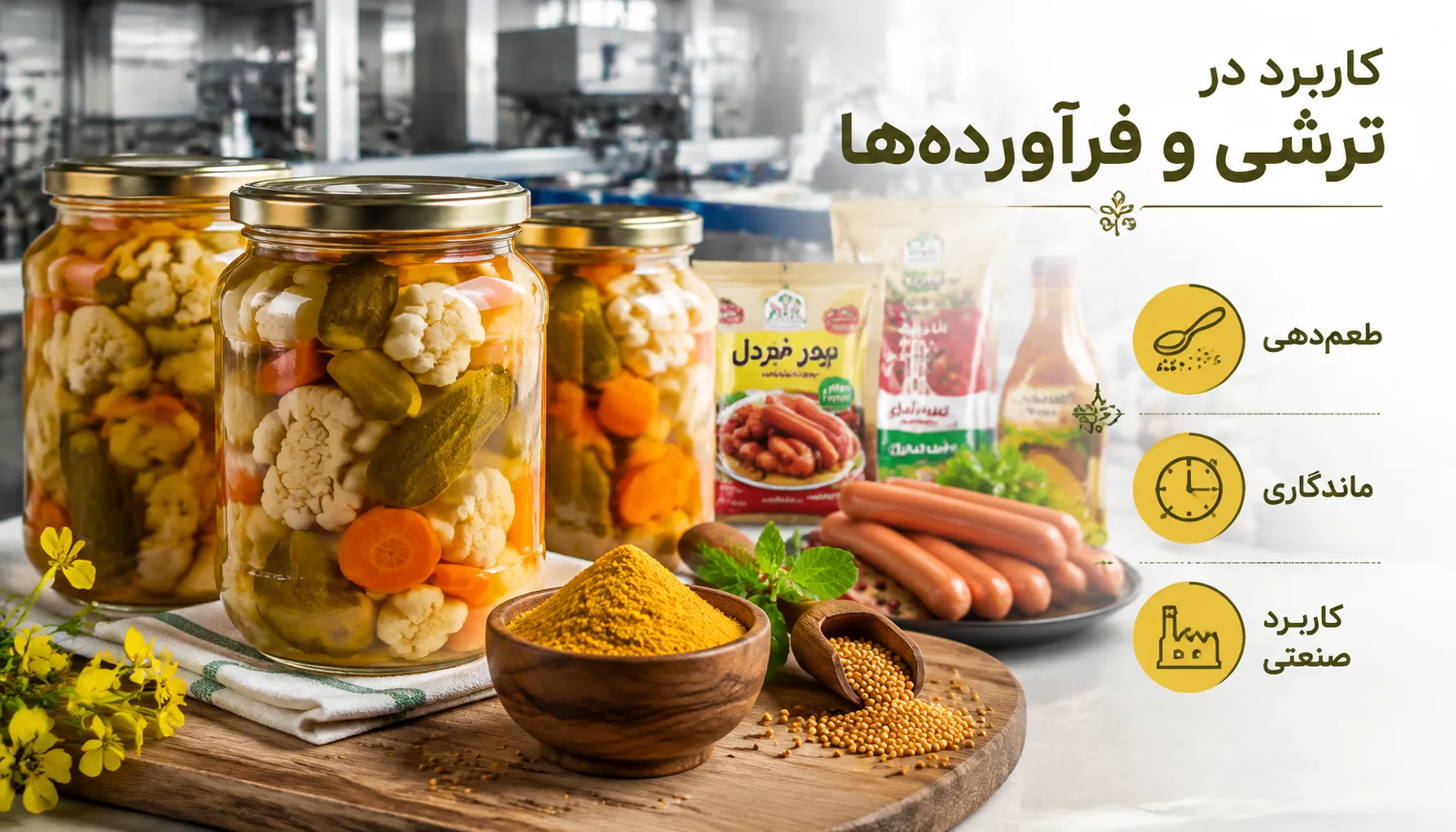 پودر خردل در چه غذاهایی استفاده میشود؟ راهنمای کامل کاربردها و ترفندهای آشپزی پودر خردل در چه غذاهایی استفاده میشود؟ راهنمای کامل کاربردها و ترفندهای آشپزی