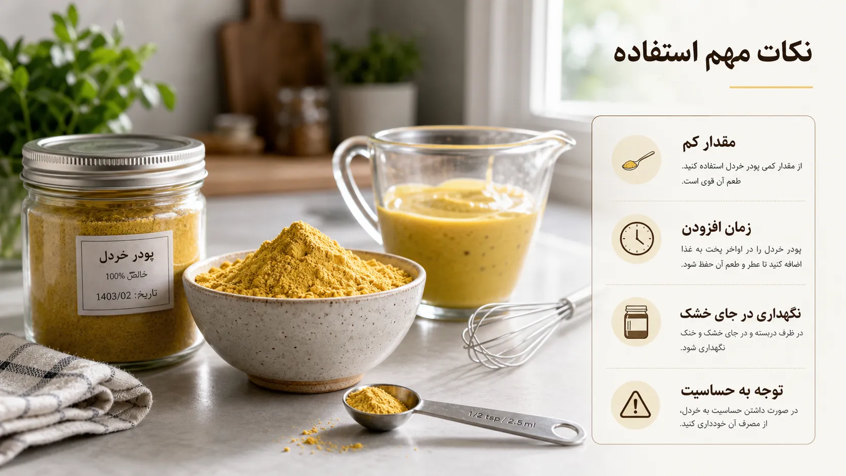 پودر خردل در چه غذاهایی استفاده میشود؟ راهنمای کامل کاربردها و ترفندهای آشپزی پودر خردل در چه غذاهایی استفاده میشود؟ راهنمای کامل