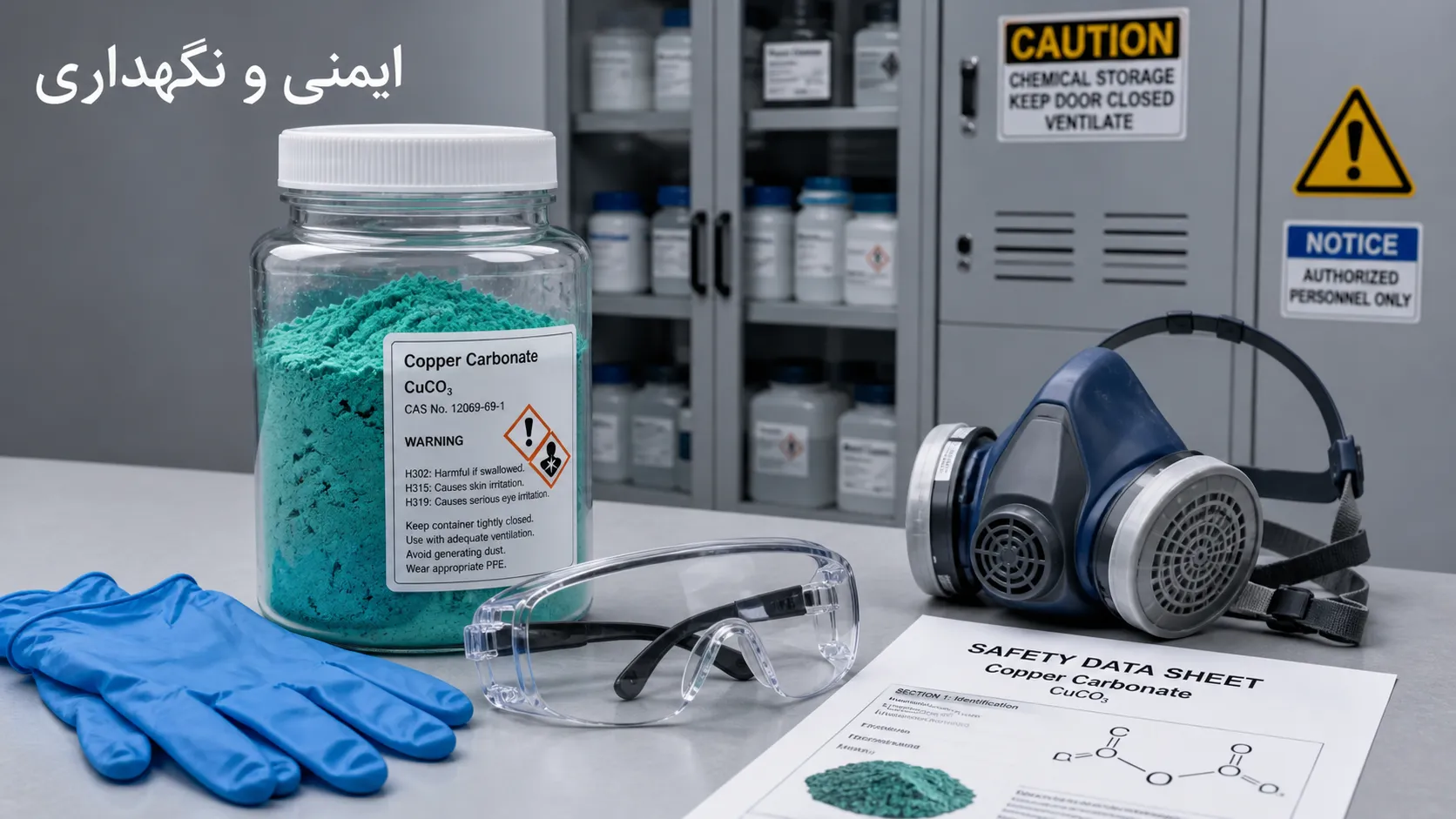 کربنات مس پودری چیست؟ معرفی، کاربردها، تفاوت ها و نکات ایمنی