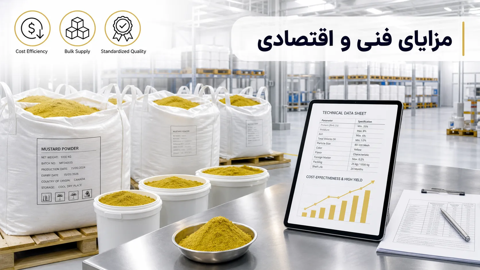 پودر خردل چیست؟ بررسی فنی خواص، کاربردهای صنعتی تا اسرار آشپزی + نکات خرید عمده پودر خردل چیست؟ | خواص ، کاربردهای صنایع غذایی و آشپزی