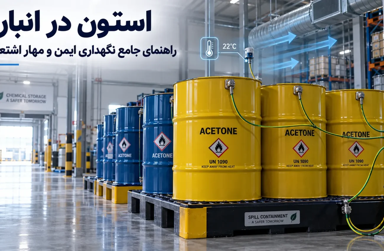 راهنمای کامل نگهداری استون در انبار و پیشگیری از اشتعال