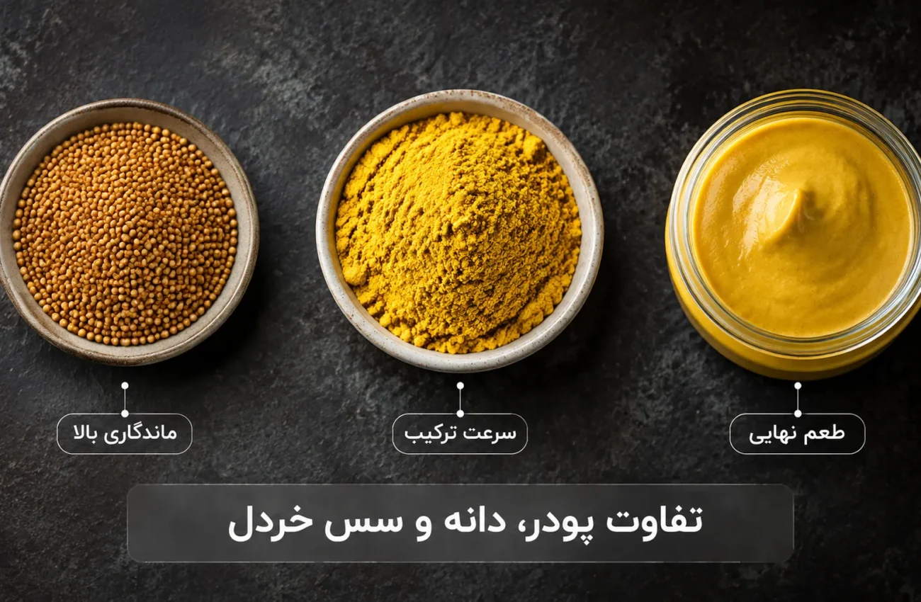 تفاوت پودر خردل، دانه خردل و سس خردل؛ کدام برای تولید صنعتی بهتر است؟